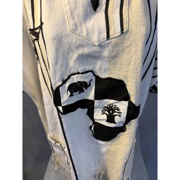 Authentic Original Natural Fibers African Tunic Top White Elephant Mens Large - Picture 3 of 5